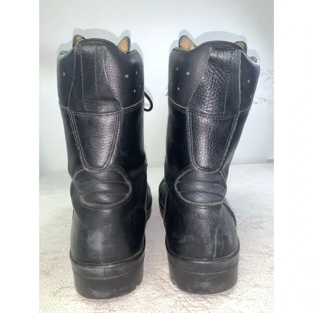 Vintage German Army Combat Boots Model 2000 Black Leather Mil-Surp Size 12